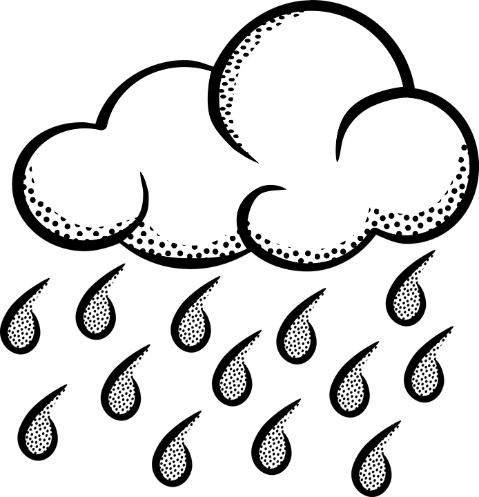 Rain, Clouds, Weather, Rainy, Sky - Weather Black And White, Transparent background PNG HD thumbnail