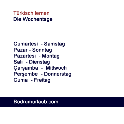 Türkisch Lernen   Die Wochentage - Wochentage, Transparent background PNG HD thumbnail