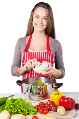 Healthy Woman Cooking - Woman Cooking, Transparent background PNG HD thumbnail