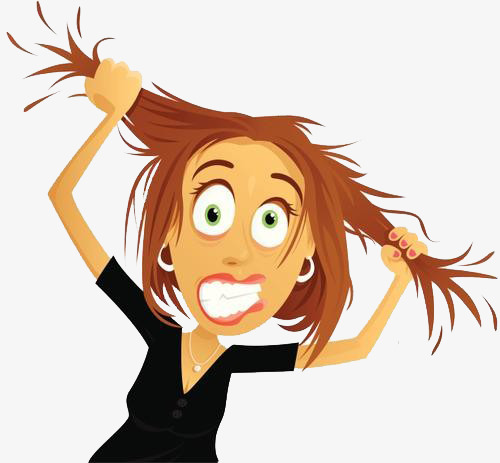 Vector Cartoon Crazy Woman, Crazy, Fretful, Collapse Png And Vector - Woman Crazy, Transparent background PNG HD thumbnail