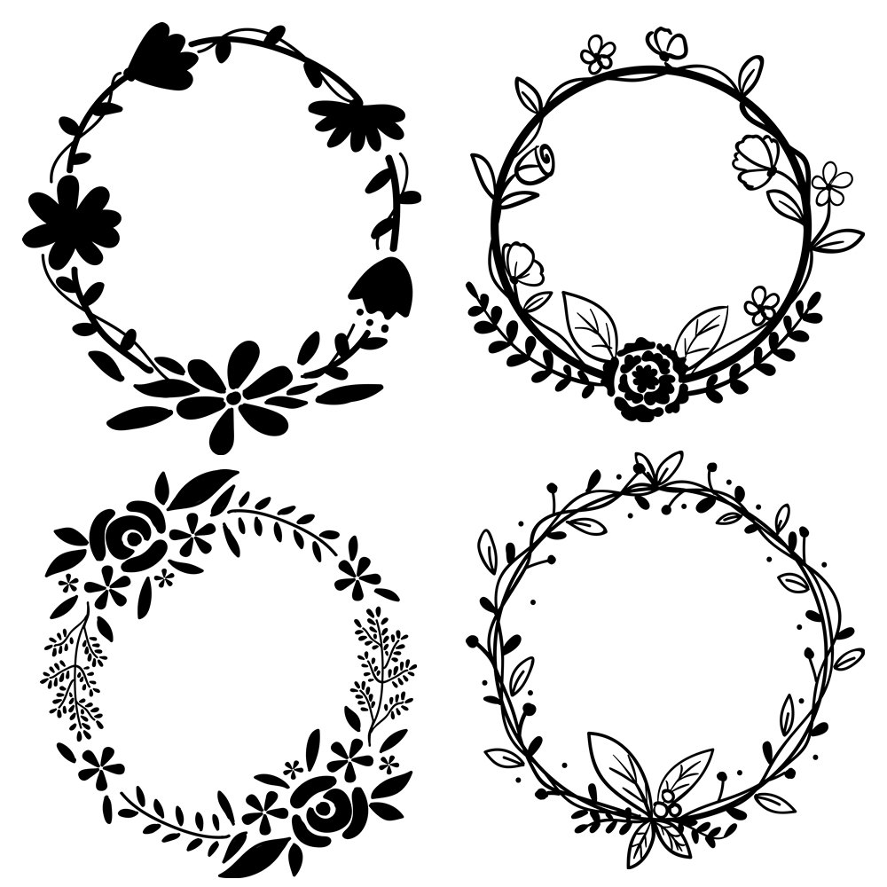 This Is A Digital File - Wreath Black And White, Transparent background PNG HD thumbnail