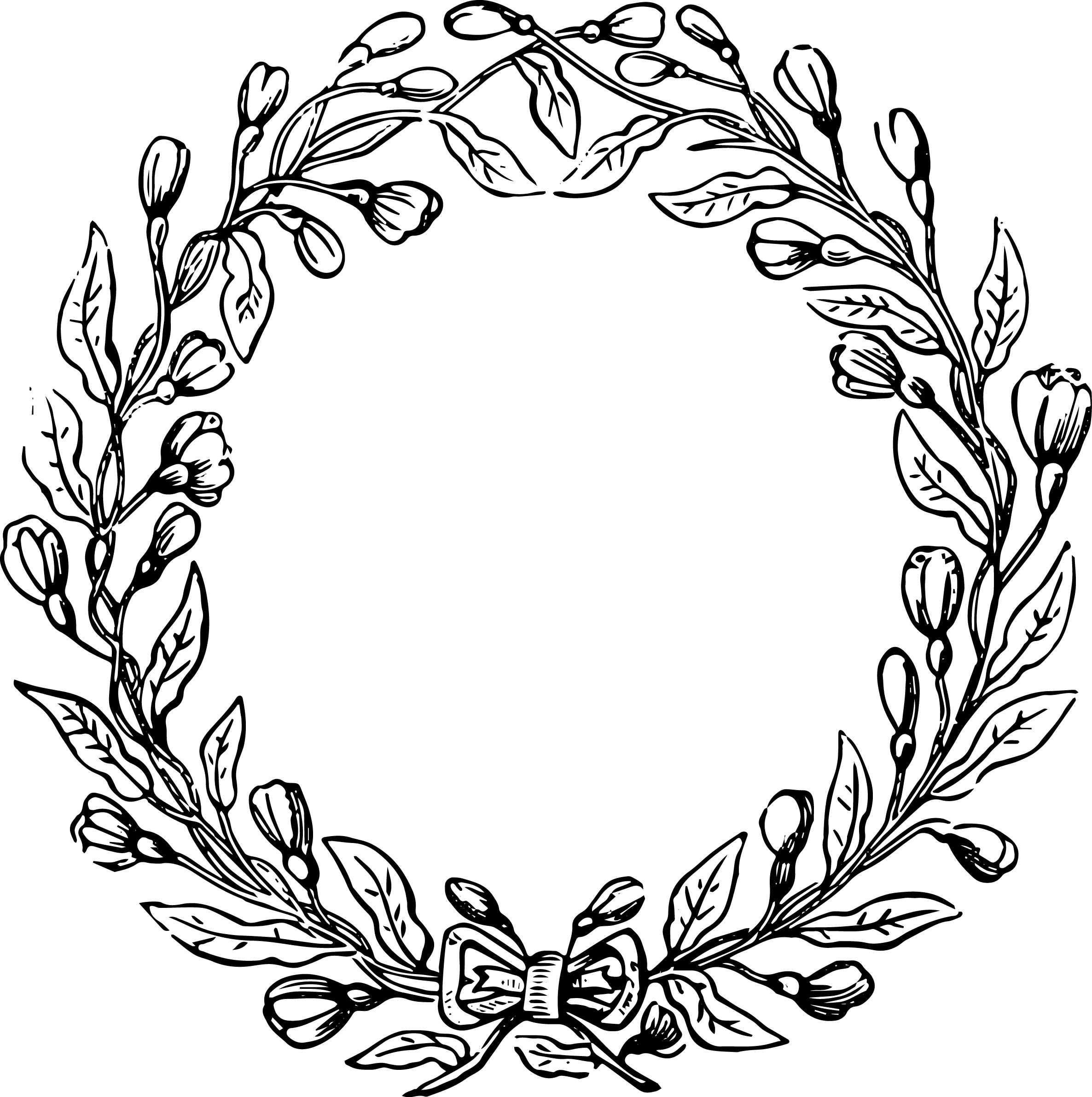 This Set Is A Zip File Download That Contains Png Images And A Stock Vector As - Wreath Black And White, Transparent background PNG HD thumbnail
