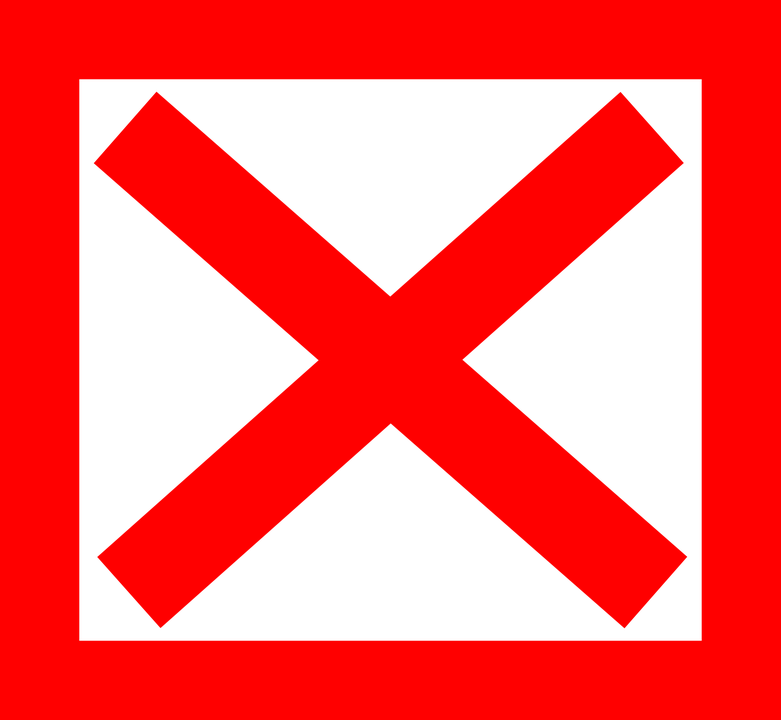 Cross, X, Red, Square, Delete, Wrong - Wrong Cross, Transparent background PNG HD thumbnail