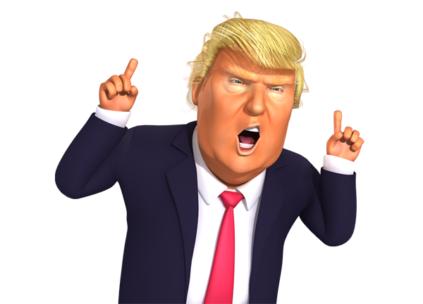 Trump Yelling With Pointing Fingers. - Yelling, Transparent background PNG HD thumbnail