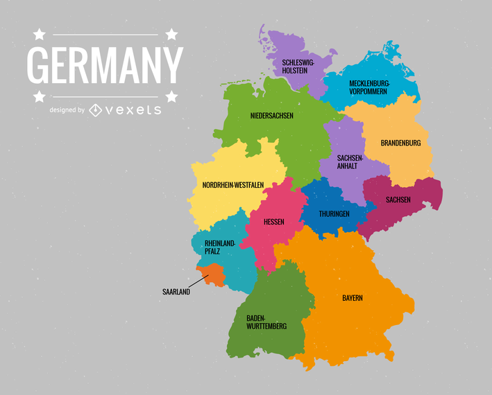 Deutschlandkarte Germany Map Vector - s Baden, Transparent background PNG HD thumbnail