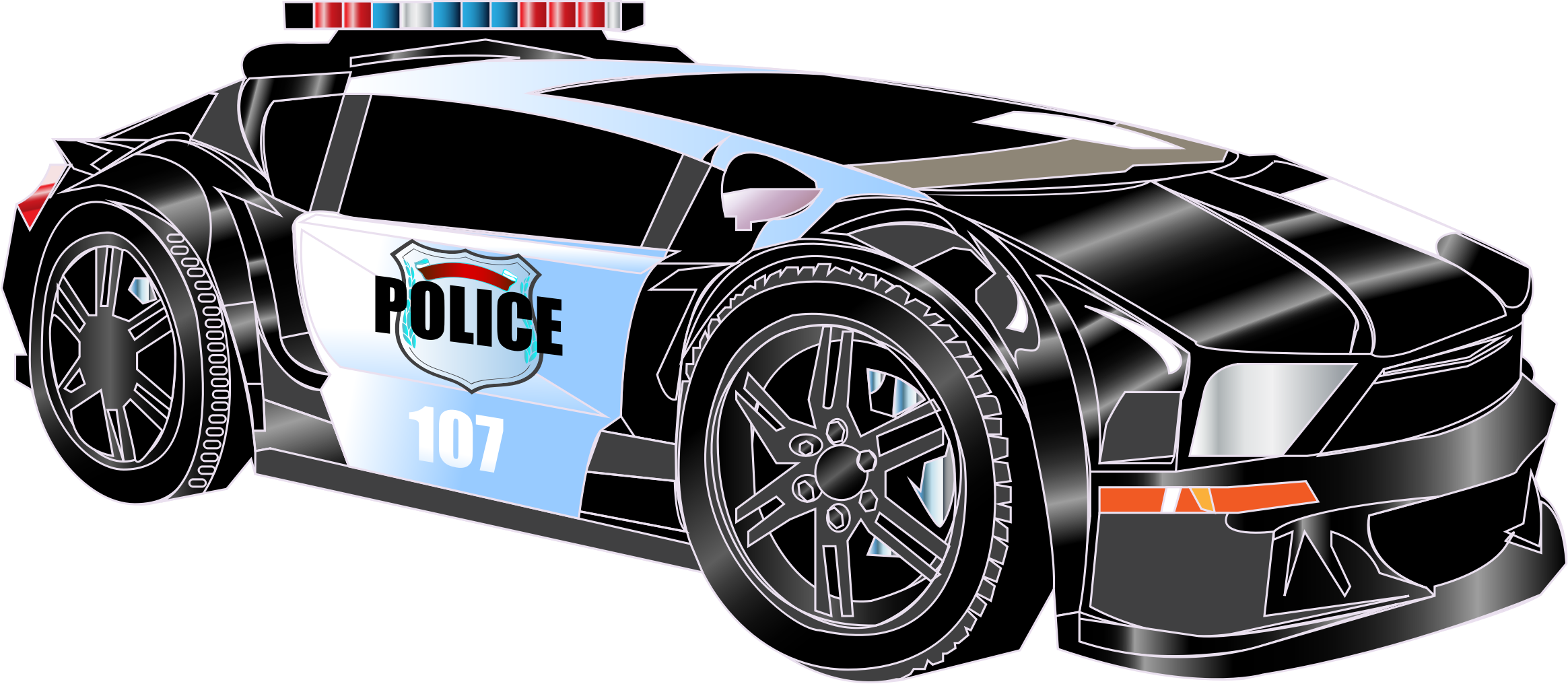 Clipart Police Car 2 - Police Car, Transparent background PNG HD thumbnail