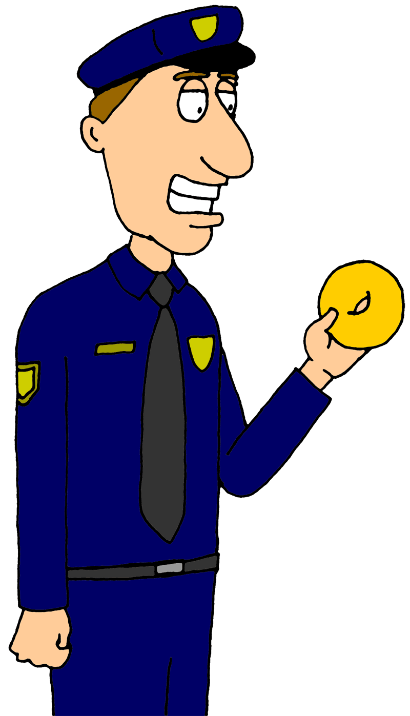 Cop With Donut. Policeman | Clipart Library   Free Clipart Images - Policeman, Transparent background PNG HD thumbnail