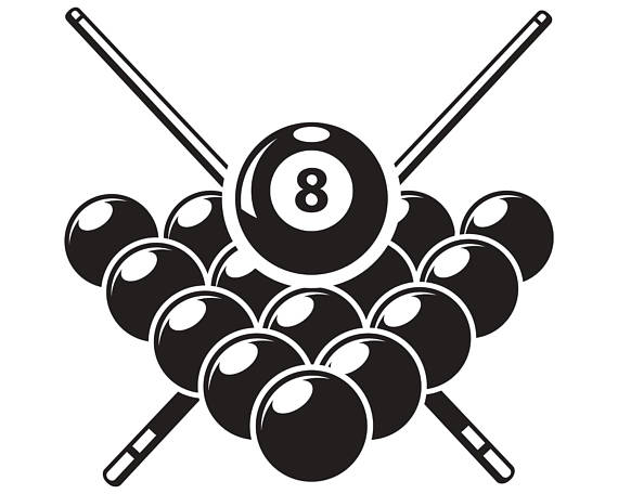 Billiards Pool Logo #2 Sticks Crossed Rack Eight Ball Sports Game .svg .eps .png Instant Digital Clipart Vector Cricut Cut Cutting Download From Hdpng.com  - Pool Game, Transparent background PNG HD thumbnail