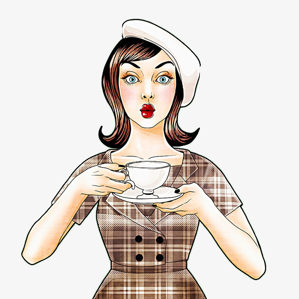 Cartoon Coffee Pouting Woman, Pout, Kiss, Lovely Png Image And Clipart - Pouting, Transparent background PNG HD thumbnail
