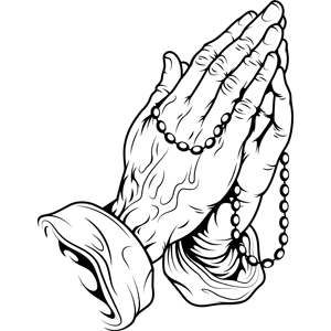 Praying Hands With Rosary Coloring Page - Praying Hands Images, Transparent background PNG HD thumbnail