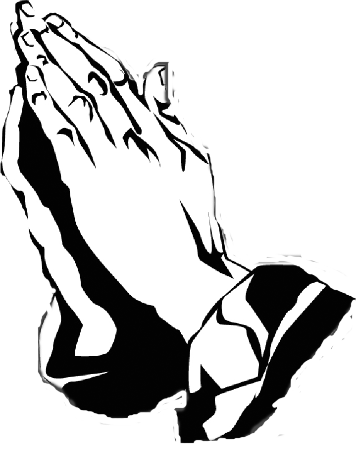 Black And White Praying Hands Free Download Clip Art - Praying, Transparent background PNG HD thumbnail