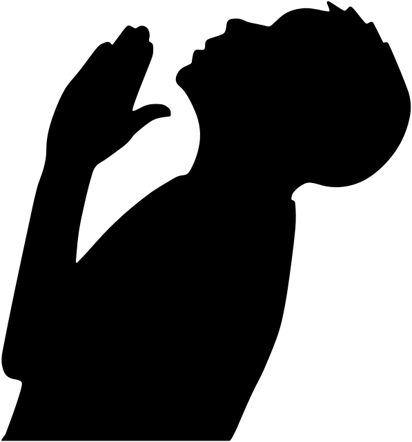 Black and white praying hands