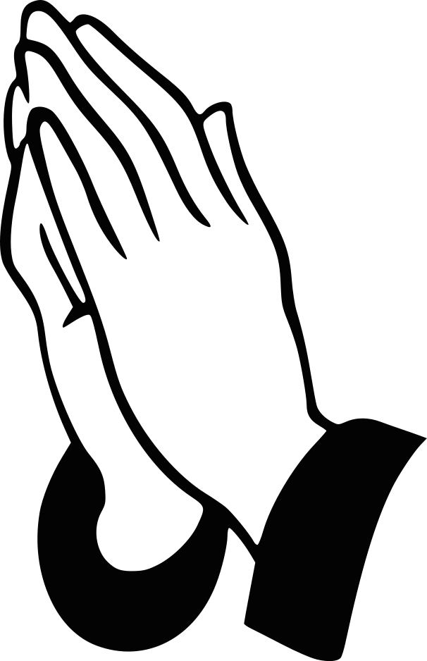 Black and white praying hands