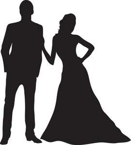 Prom Couples Shadow Clipart #1 - Prom King And Queen, Transparent background PNG HD thumbnail