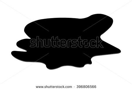 Puddle Silhouette, Black Substance Spill. Stain, Plash, Drop. Vector Illustration Isolated - Puddle Black And White, Transparent background PNG HD thumbnail