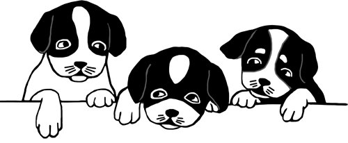 Puppy Dogs Printable Art Puppies Clipart Png Clip Art Digital Download Graphics Images Digi Stamp Digital Print Animal Digi Stamp Doggy - Pup Black And White, Transparent background PNG HD thumbnail