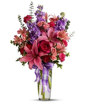 Valentine Bouquet With Purple And Pink Flowers.png - Purple And Pink Flowers, Transparent background PNG HD thumbnail