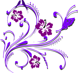 Purple Butterfly Scroll Clip Art - Butterfly Design, Transparent background PNG HD thumbnail