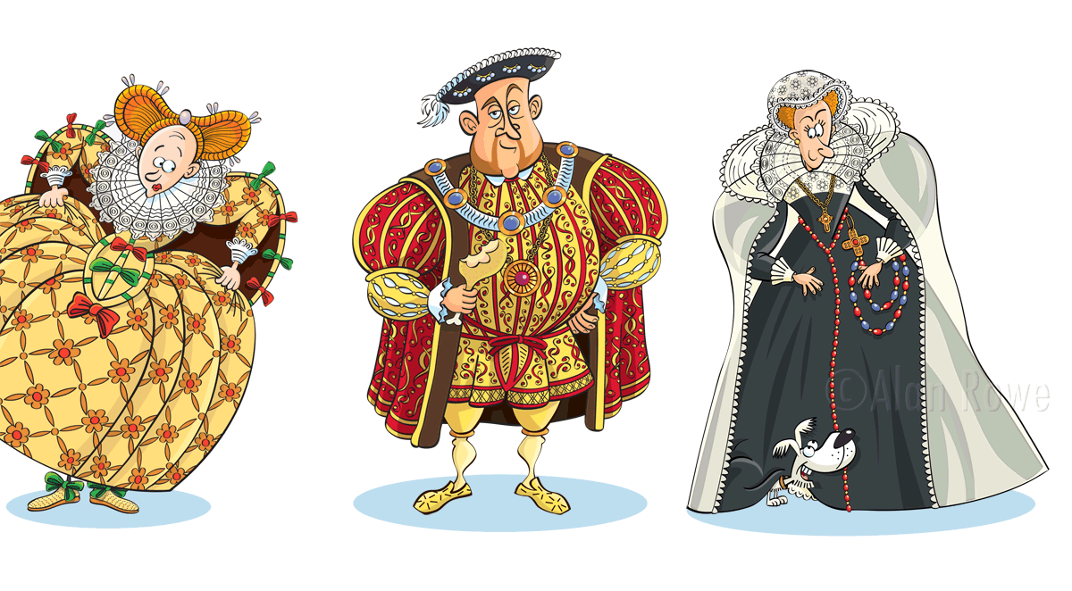 Tudor Cartoons  Elizabeth I, Henry Viii, Mary, Queen Of Scots - Queen Elizabeth Cartoon, Transparent background PNG HD thumbnail