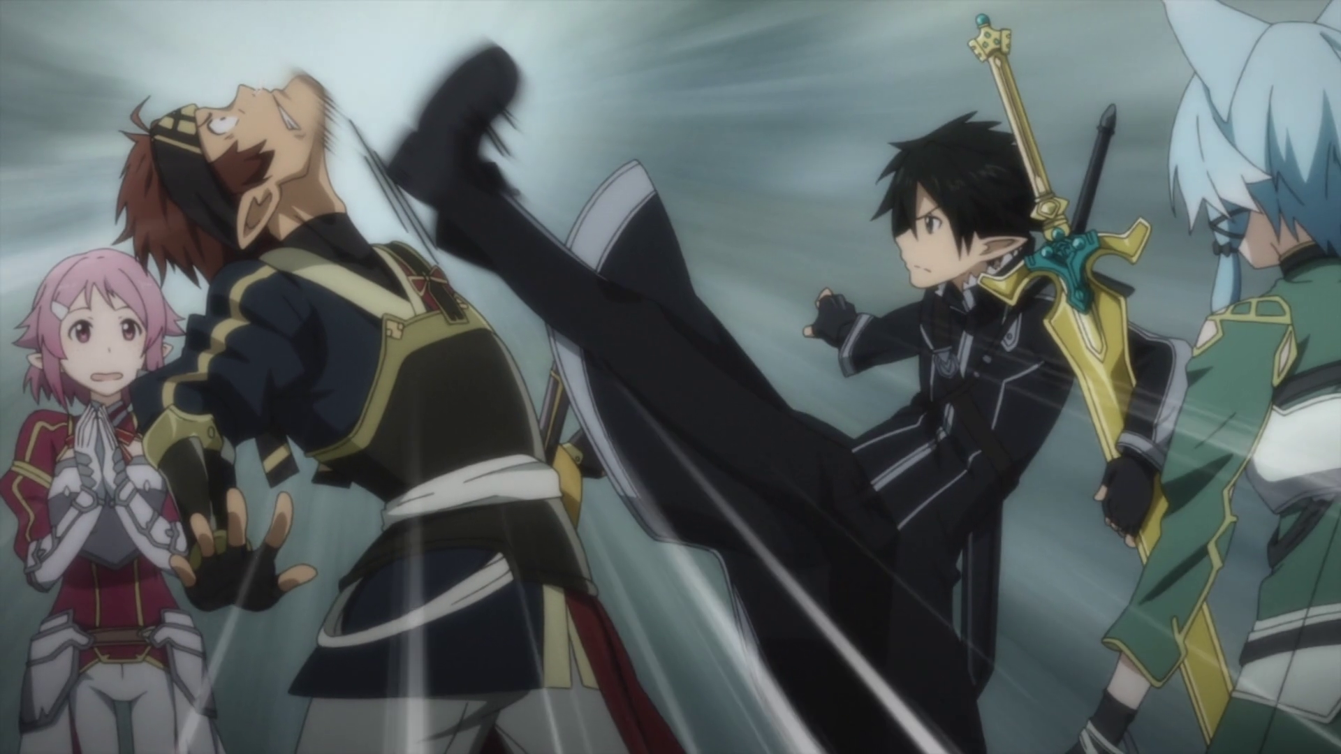 Kirito Getting Klein To Be Quiet.png - Quiet, Transparent background PNG HD thumbnail