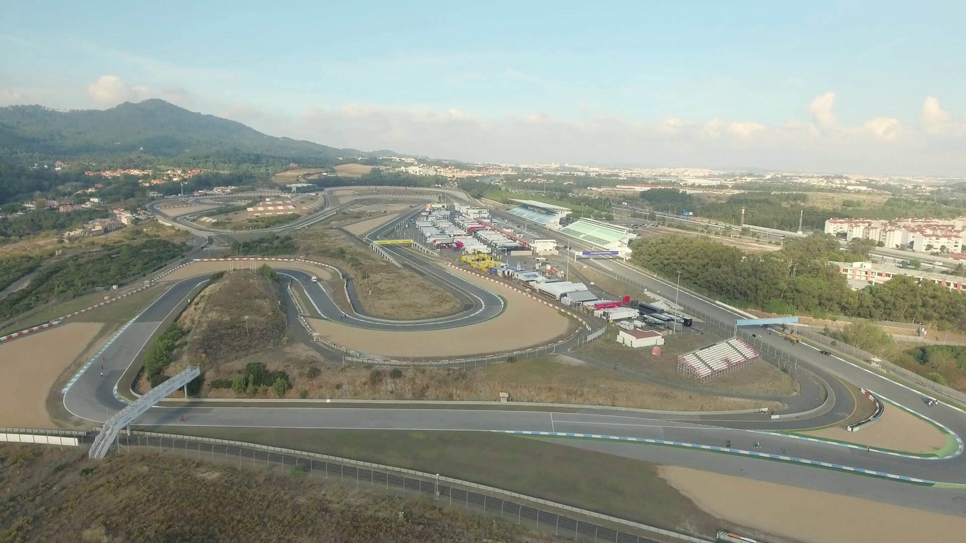 Drone Flying Along The Curve Racetrack. Fly Over Lorry Trucks Rows At Parking Place Spot Lot Aerial Top View From Above 4K Hd. - Race Track, Transparent background PNG HD thumbnail