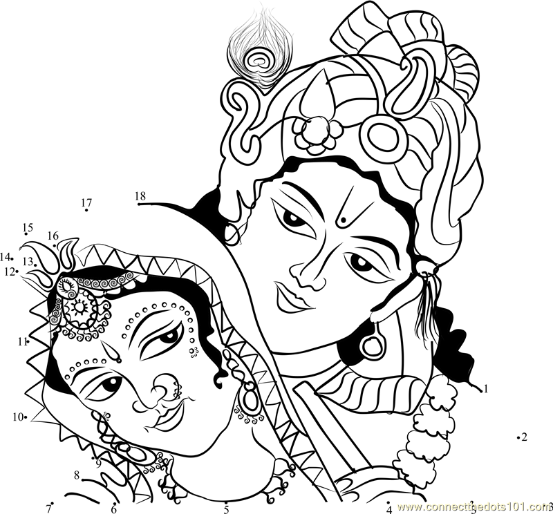 Radha Krishna Clipart - Radha Krishna Black And White, Transparent background PNG HD thumbnail
