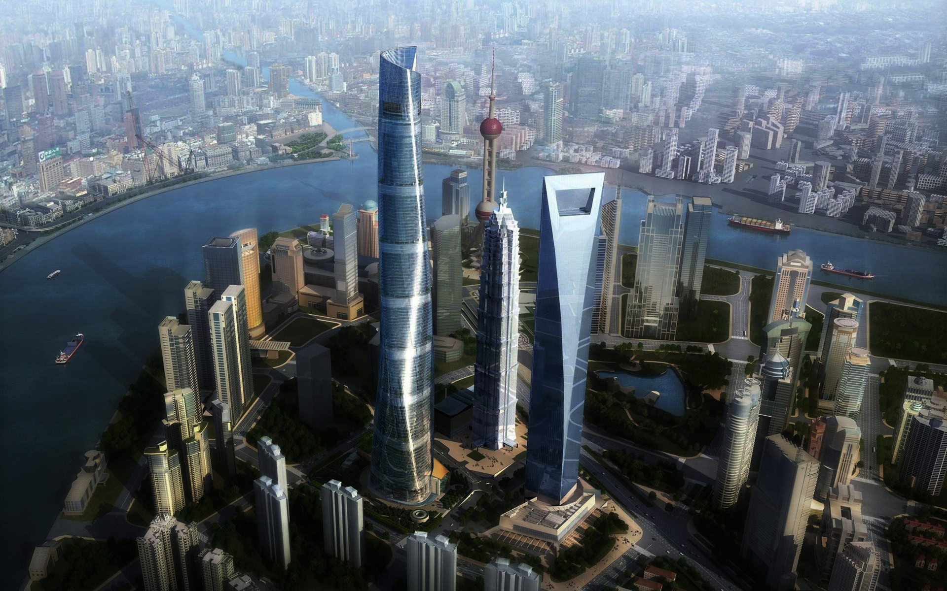 Shanghai Tower - Radio Tower, Transparent background PNG HD thumbnail