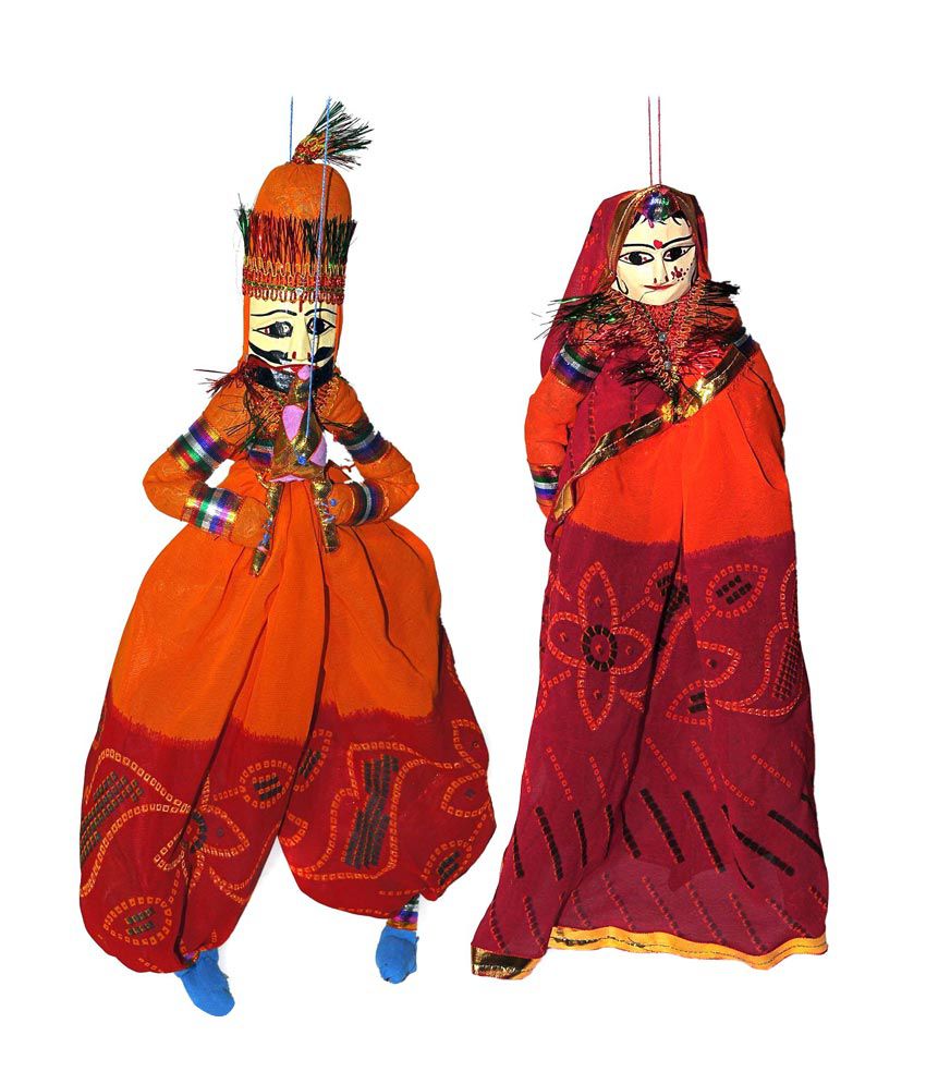 Shopgenx Rajasthani Puppet Pair Of 3(Kathputli) - Rajasthani Puppets, Transparent background PNG HD thumbnail