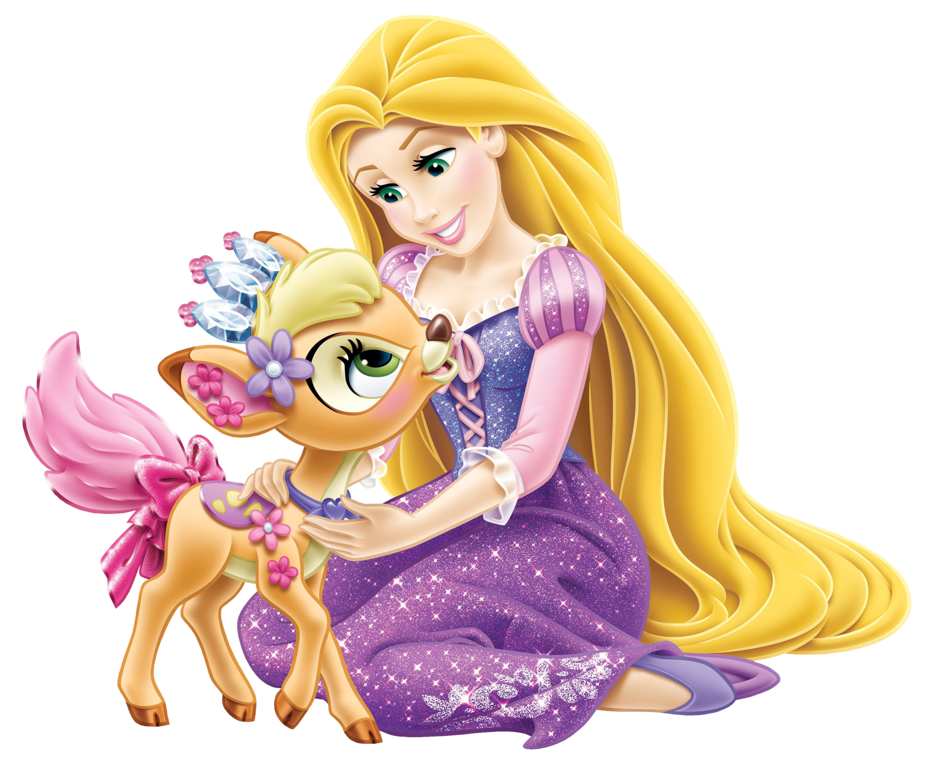 Disney Princess Rapunzel With Little Deer Transparent Png Clip Art Image - Rapunzel, Transparent background PNG HD thumbnail