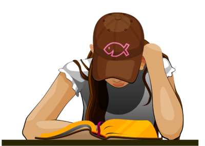 Girl Reading Bible - Reading Bible, Transparent background PNG HD thumbnail