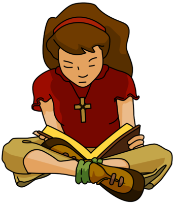 Teen Reading Bible Clipart - Reading Bible, Transparent background PNG HD thumbnail