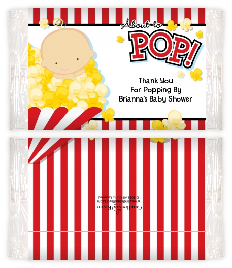 About To Pop   Personalized Popcorn Wrapper Baby Shower Favors Caucasian - Ready To Pop Baby Shower, Transparent background PNG HD thumbnail