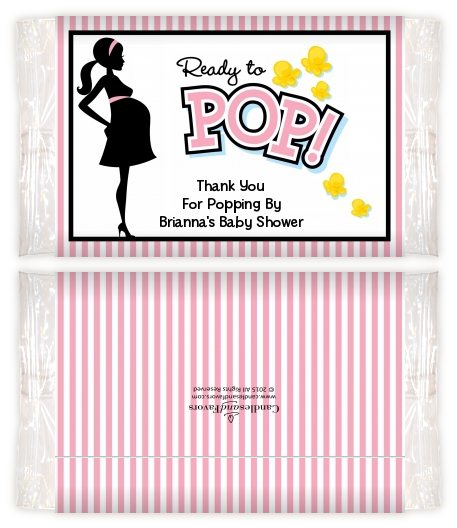 Ready To Pop Pink   Personalized Popcorn Wrapper Baby Shower Favors Pink Option 1 - Ready To Pop Baby Shower, Transparent background PNG HD thumbnail