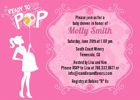 Sheu0027S Ready To Pop Pink   Baby Shower Invitations - Ready To Pop Baby Shower, Transparent background PNG HD thumbnail