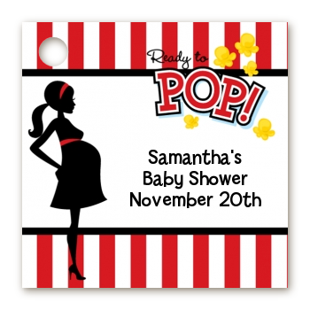 Ready To Pop   Personalized Baby Shower Card Stock Favor Tags Option 1 - Ready To Pop, Transparent background PNG HD thumbnail