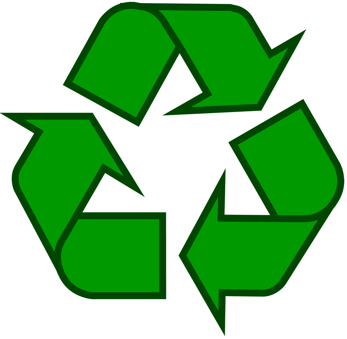 Recycling Symbol Icon Outline Solid Dark Green - Recycle, Transparent background PNG HD thumbnail