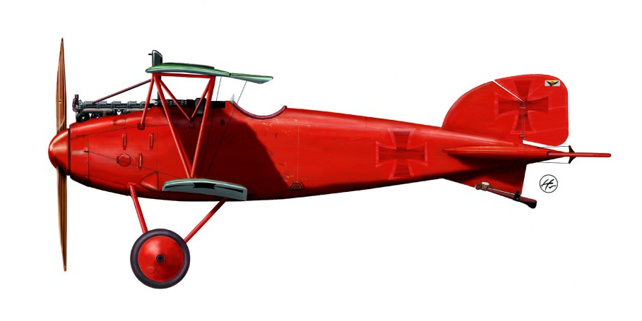 Albatros D Iii (Serial Unknown) Of Rittm Manfred Von Richthofen, Jasta 11, Roucourt, April 1917. Illustration By Harry Dempsey - Red Baron, Transparent background PNG HD thumbnail