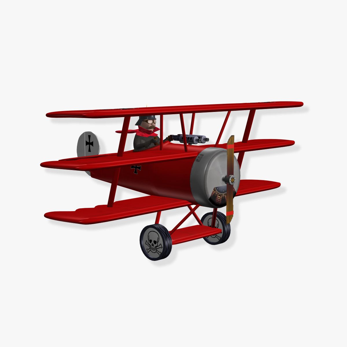 Red Baron 3D Model   3D Model - Red Baron, Transparent background PNG HD thumbnail
