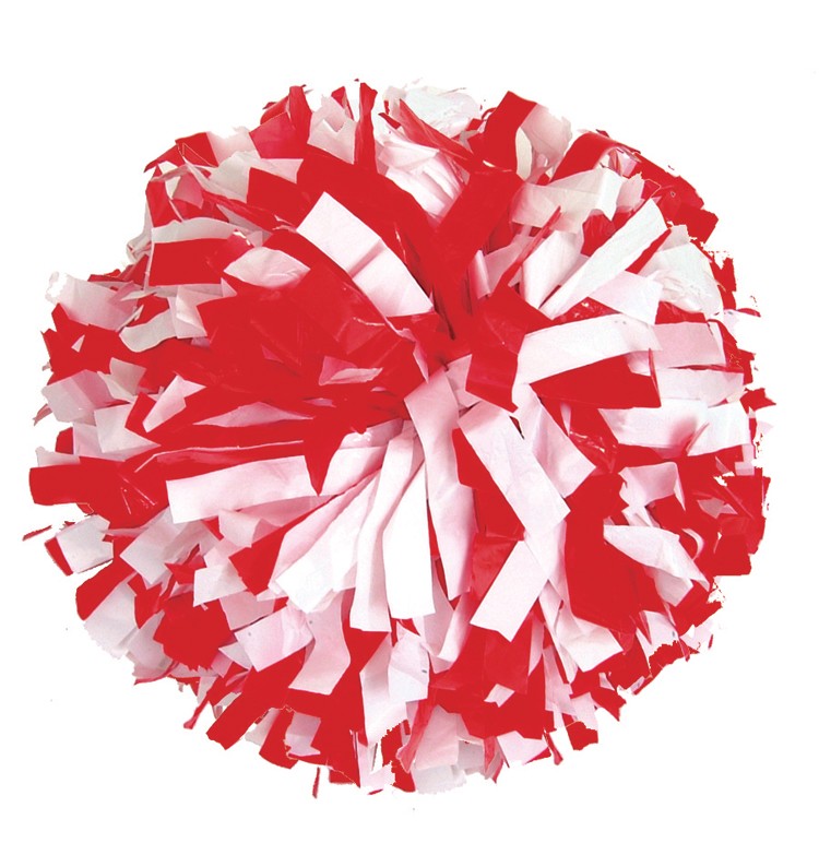 Stock Adult Two Color Plastic Pom - Red Pom Poms, Transparent background PNG HD thumbnail