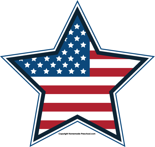 Free July 4Th Clipart - Red White And Blue Star, Transparent background PNG HD thumbnail
