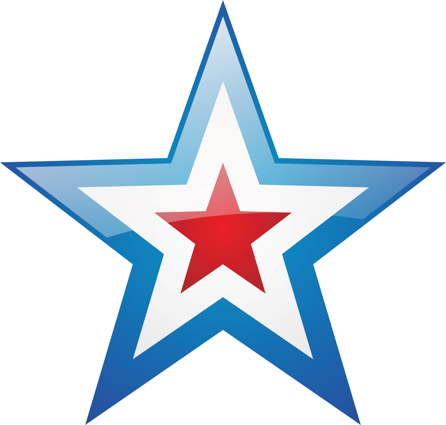 Grammar Glitch Central - Red White And Blue Star, Transparent background PNG HD thumbnail