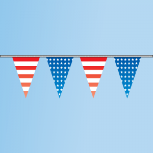 Pennant Red, White, Blue, Stars U0026 Stripes 100U0027 String - Red White And Blue Star, Transparent background PNG HD thumbnail