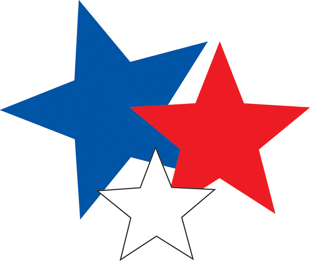 Red White And Blue Stars Clipart - Red White And Blue Star, Transparent background PNG HD thumbnail