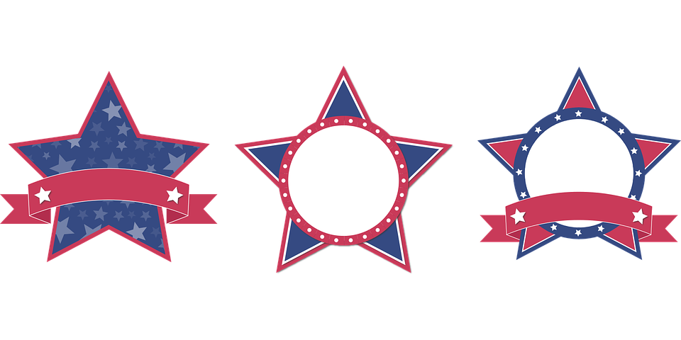 Stars Burst Sale Banner Red White Blue Usa - Red White And Blue Star, Transparent background PNG HD thumbnail
