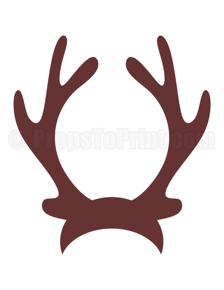 Printable Reindeer Antlers Photo Booth Prop. Create Diy Props With Our Free Pdf Template At - Reindeer Antlers, Transparent background PNG HD thumbnail