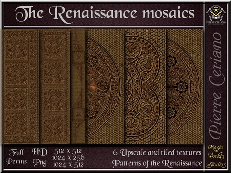 Renaissance Mosaics   6 Full Perms Hd Png And Tiled Textures - Renaissance, Transparent background PNG HD thumbnail