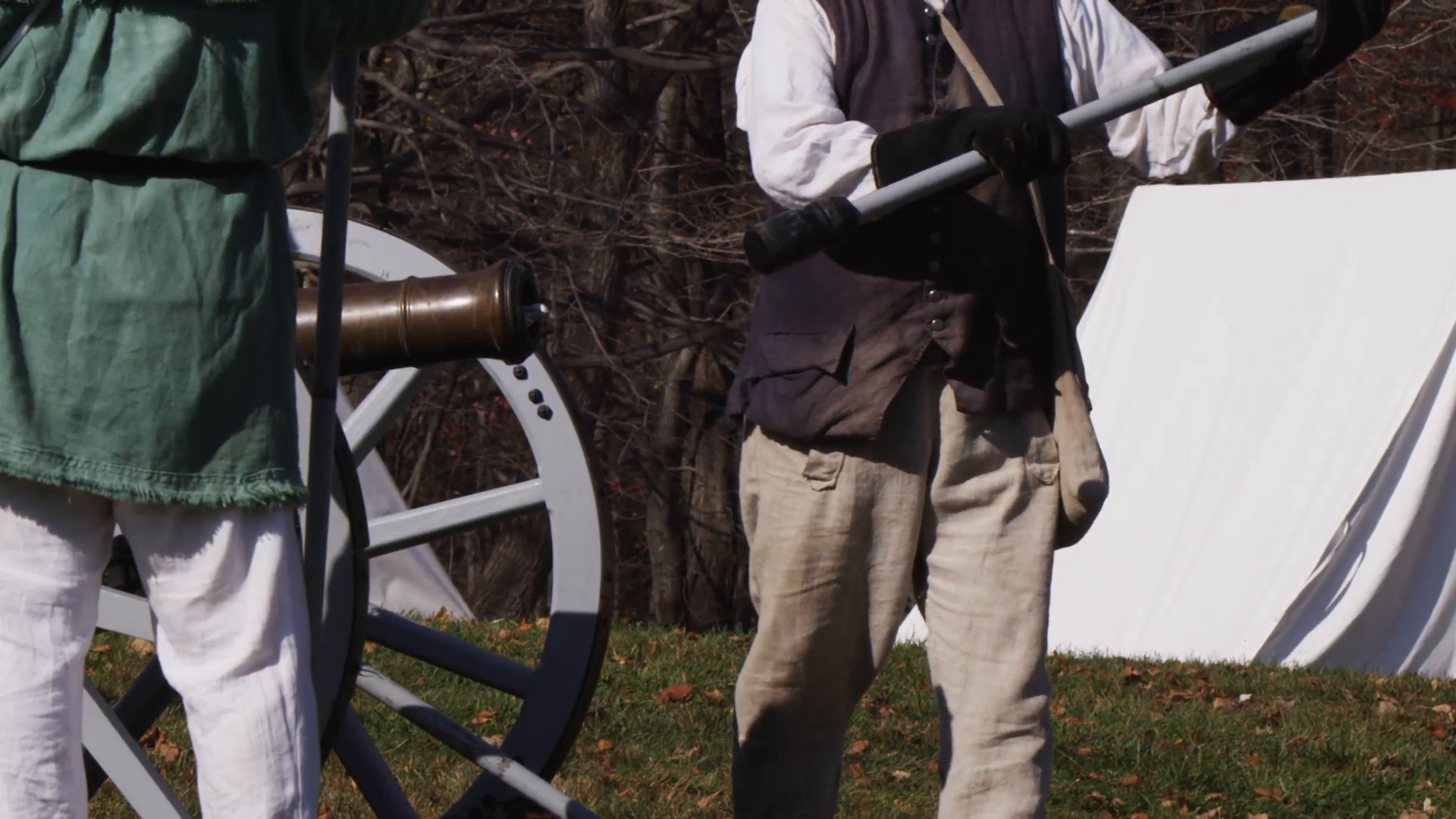 Revolutionary War Reenactment. Soldiers Arm Cannon. Slow Motion. Shot On Red Epic, 1080P Hd. Danbury, Ct/usa   Nov 2, 2013. - Revolutionary War, Transparent background PNG HD thumbnail