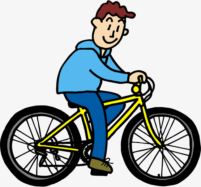 A Man Riding A Bike, The Man, Bicycle, Cartoon Png And Vector - Ride A Bike, Transparent background PNG HD thumbnail
