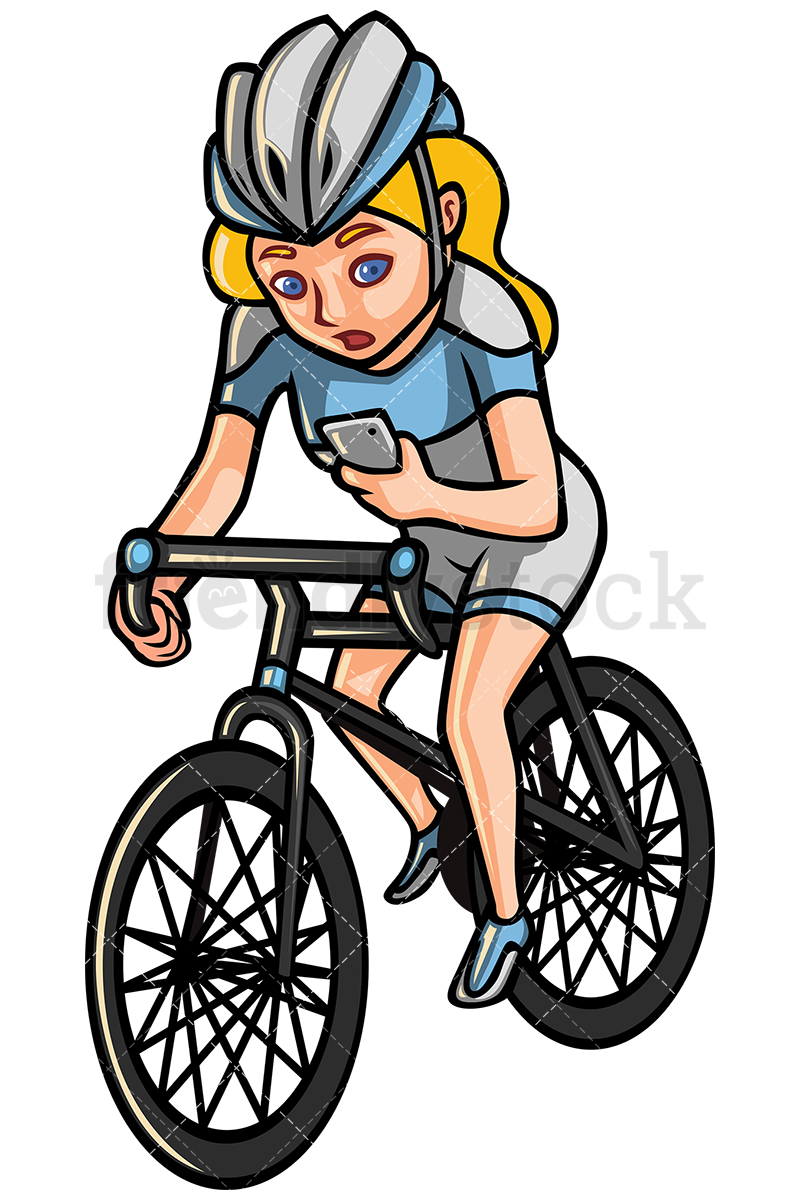 Woman Checking Phone While Riding Bike   Image Isolated On White Background. Transparent Png And - Ride A Bike, Transparent background PNG HD thumbnail
