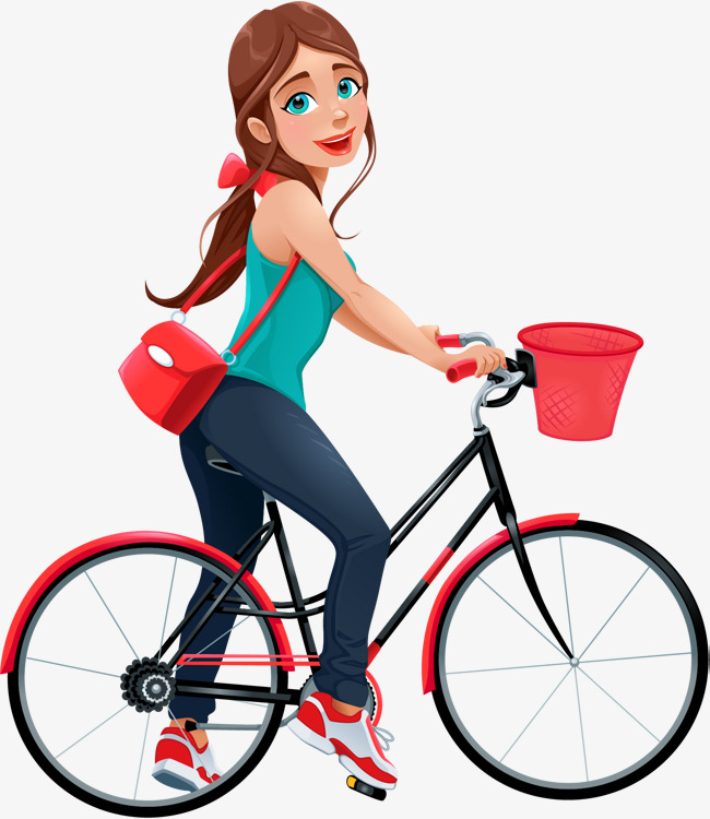 Young Girls Riding Bikes, Bicycle, Ride A Bike, Sharing Bikes Png And Vector - Ride A Bike, Transparent background PNG HD thumbnail
